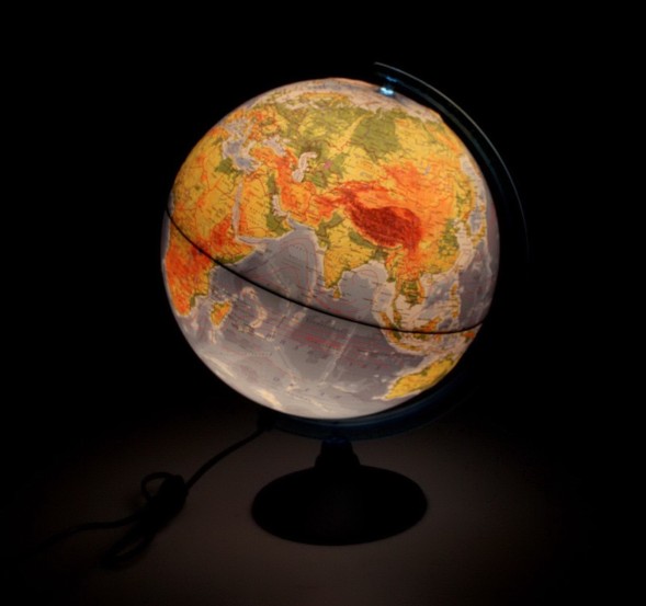 Глобус физико-политический &quot;Глобен&quot;, интерактивный, диаметр 250 мм, рельефный, с подсветкой, с очками