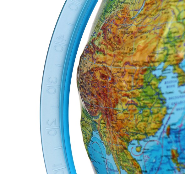 Глобус физико-политический &quot;Глобен&quot;, интерактивный, диаметр 250 мм, рельефный, с подсветкой, с очками