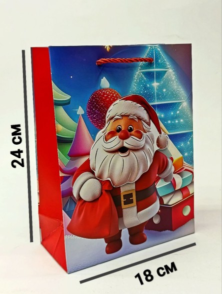 Пакет новогодний в ассортименте, высота 24 см