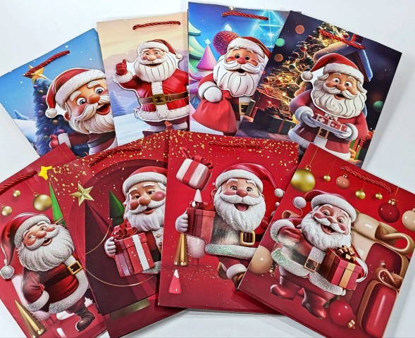 Пакет новогодний в ассортименте, высота 24 см