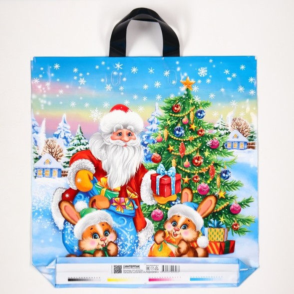 Пакет новогодний в ассортименте, высота 24 см