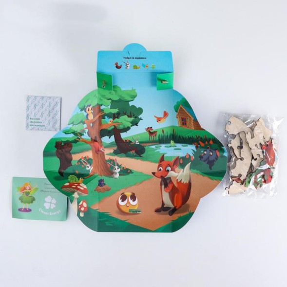 Развивающий пазл "Колобок", дерево, 17 деталей