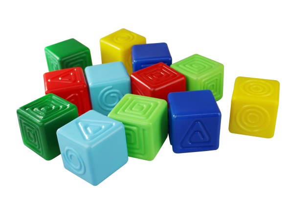 Тактильные кубики 12 штук в пакете