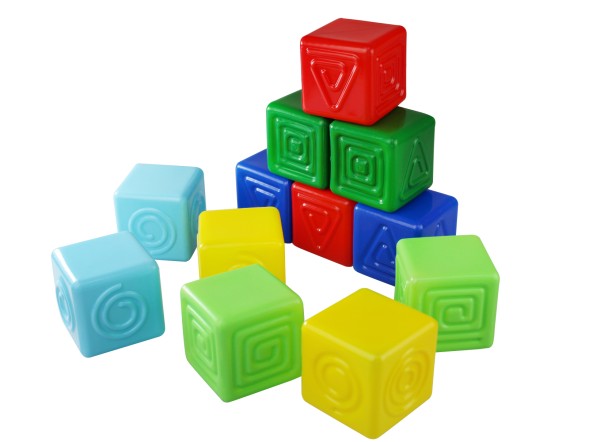 Тактильные кубики 12 штук в пакете