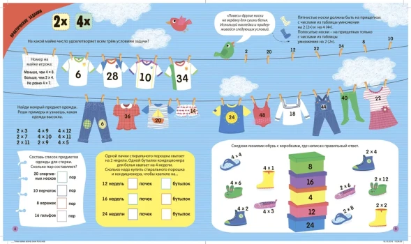 Интерактивная таблица умножения с наклейками. Робинс