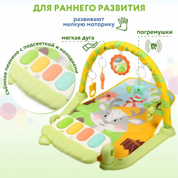 Коврик развивающий BabyGo с пианино