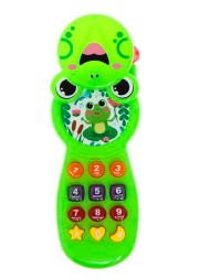 Музыкальный телефон детский «Любимые зверята», звук, свет, цвет зелёный