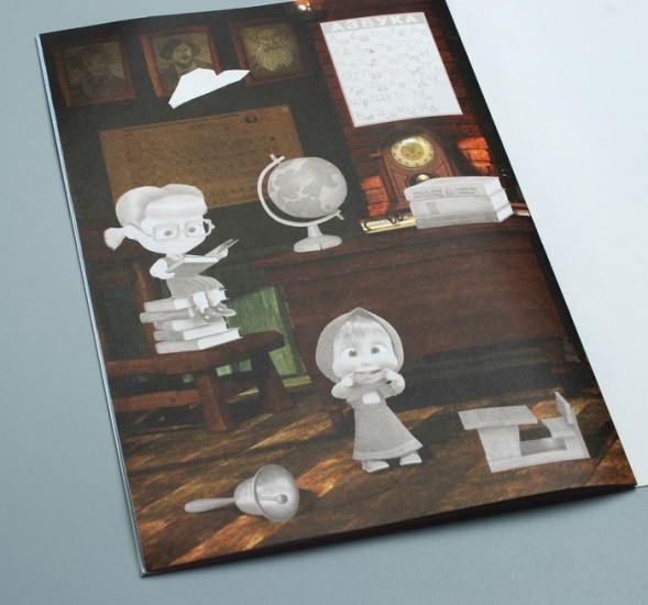 Книга с аппликациями, 20 стр., «Маша и Медведь», розовый