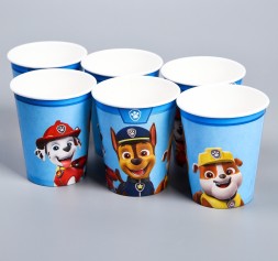 Набор бумажной посуды, на 6 персон "С днем рождения!", Щенячий патруль