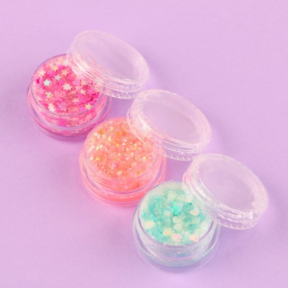 Глиттер для лица и тела «Единорожка», блеск по 3 гр, кисточка