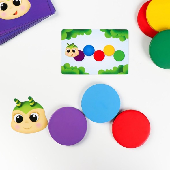 Развивающая игра «Чудо-гусенка» с деревянными вложениями