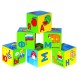 Набор развивающих мягких кубиков "Азбука в картинках", 6 штук.