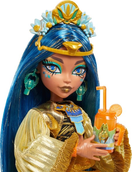 Кукла Monster High Клео Де Нил, в гламурном наряде и с аксессуарами на фестивальную тематику, Монстер