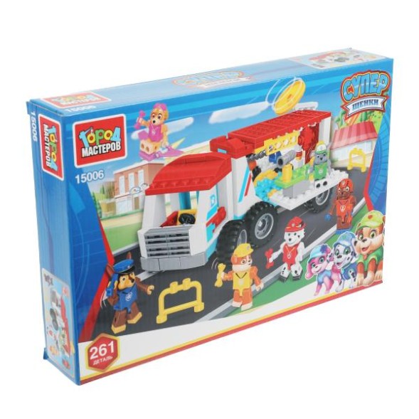 Конструктор супер щенки Щенячий патруль: передвижной штаб, 261 дет. Город мастеров