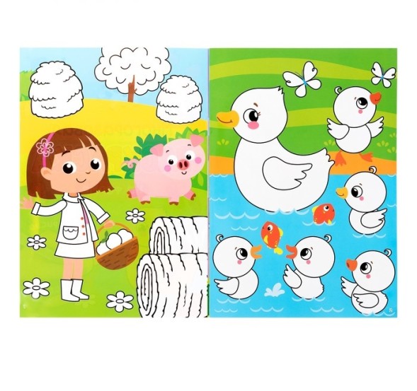 Раскраска многоразовая «Рисуй-стирай. На ферме» 12 стр.