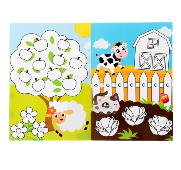Раскраска многоразовая «Рисуй-стирай. На ферме» 12 стр.