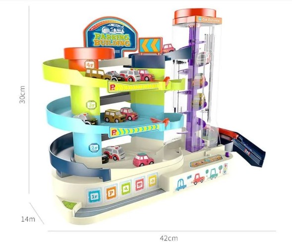 Детский автоматический трек с игрушечными машинками, многоэтажная парковка, инерция