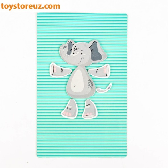 Магнитные истории «Всякая всячина. Зоопарк» с магнитным полем (бегемот, еж, лиса и слон)