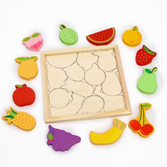 Детский развивающий пазл в рамке «Фрукты, ягоды» 16,6 × 16,6 × 1,2 см