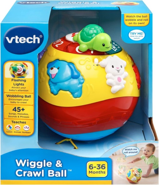 Мяч VTech крутящийся для ползания на английском языке