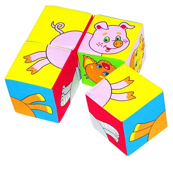 Набор развивающих мягких кубиков «Собери картинку. Домашние животные», Мякиши