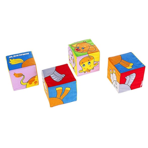 Набор развивающих мягких кубиков «Собери картинку. Домашние животные», Мякиши