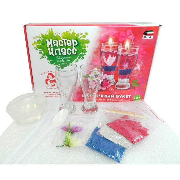 Набор для творчества Attivio Свечи гелевые Цветы
