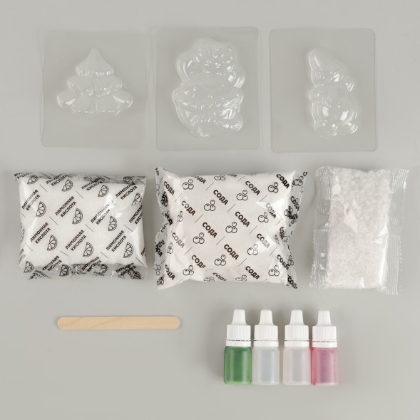 Бомбочки для ванн своими руками на новый год «Сказочный праздник», 3 формы