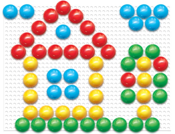 Мозаика круглая для малышей «Домик» 60 элементов, d2 см