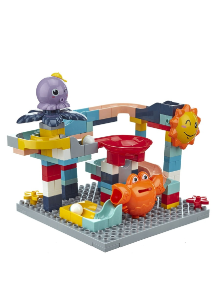 Конструктор Горка с шариками Морские обитатели, 152 детали. Нижняя платформа в набор не входит