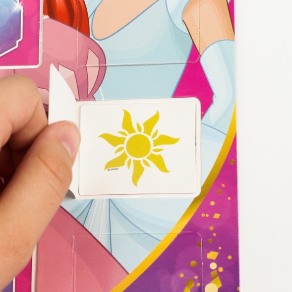 Адвент календарь с татуировками детскими 18 шт &quot;Рапунцель, Ариель, Золушка&quot; Принцессы DISNEY