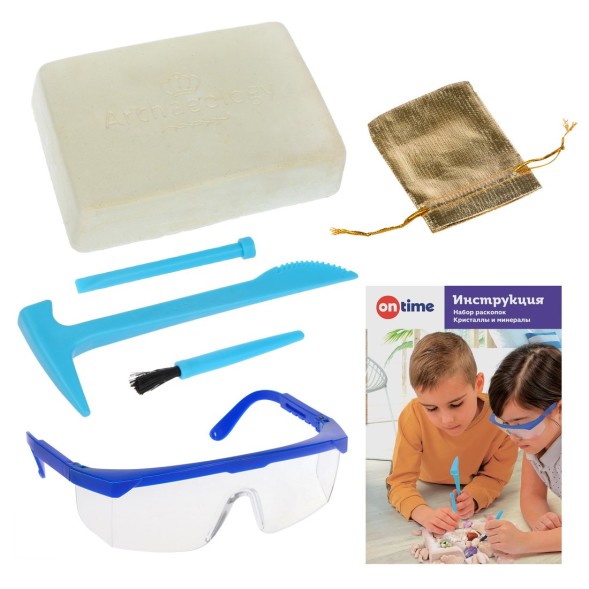 Набор раскопок Кристаллы и минералы, On Time