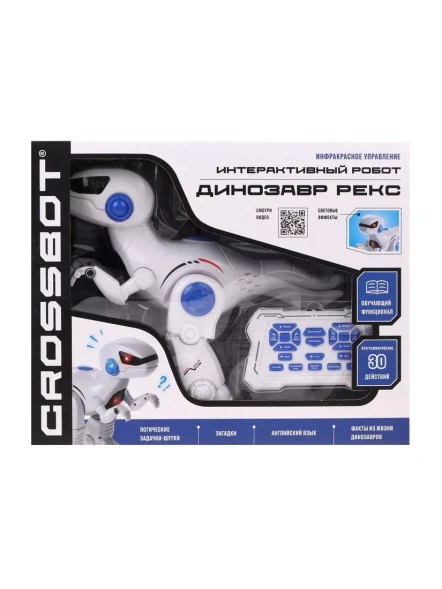 Робот интерактивный Динозавр REXBOT, ИК-управление, аккум., обучающий функционал , русская озвучка. Crossbot