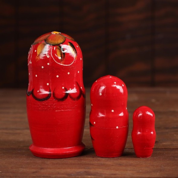 Матрёшка 3 в 1, расписная, цвет микс