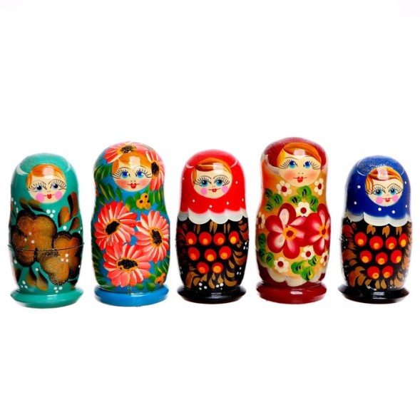 Матрёшка 3 в 1, расписная, цвет микс