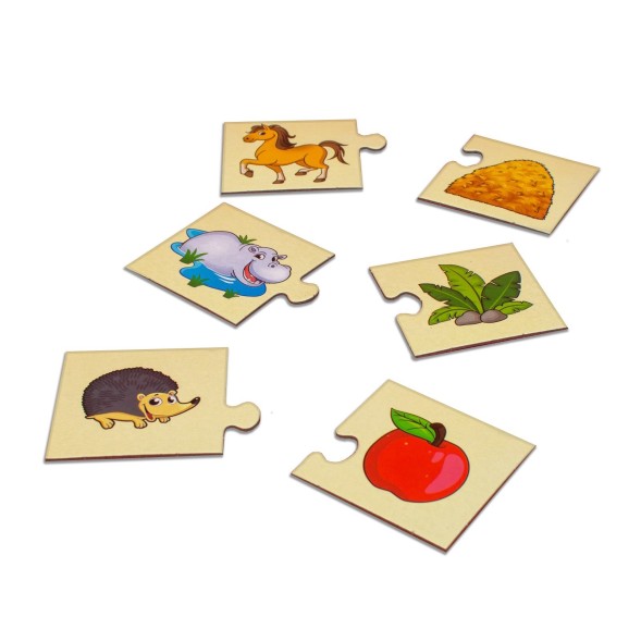 Парные пазлы "Кто что ест?", 24 детали