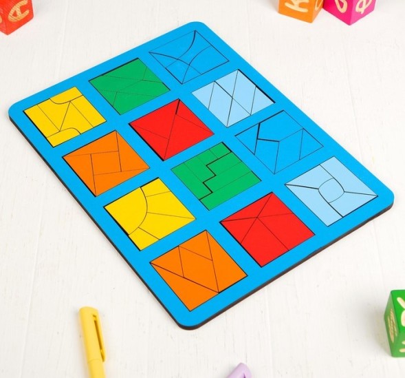 «Сложи квадрат» Б.П.Никитин, 3 уровень (макси),ячейка: 6 × 6 см