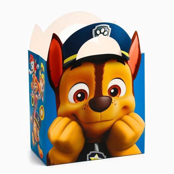 Пакет подарочный с упаковочной бумагой тишью, 22×22×12 см, Щенячий патруль