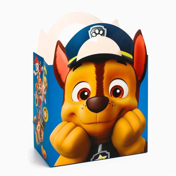 Пакет подарочный с упаковочной бумагой тишью, 22×22×12 см, Щенячий патруль