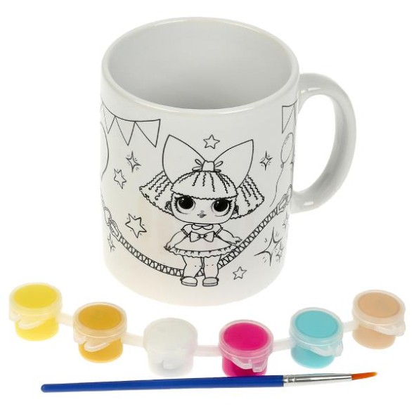 Кружка для росписи, 6 цв. ЛОЛ LOL, МУЛЬТИ АРТ