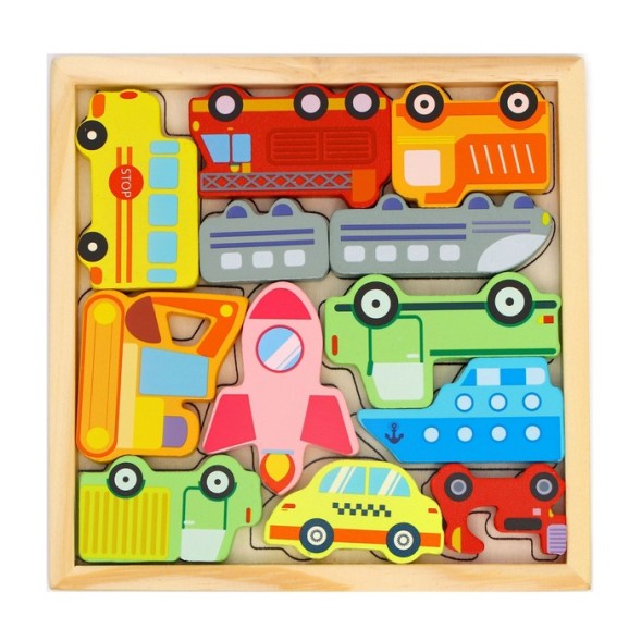 Детский развивающий пазл в рамке «Транспорт» 16,6 × 16,6 × 1,2 см