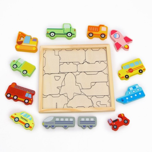 Детский развивающий пазл в рамке «Транспорт» 16,6 × 16,6 × 1,2 см