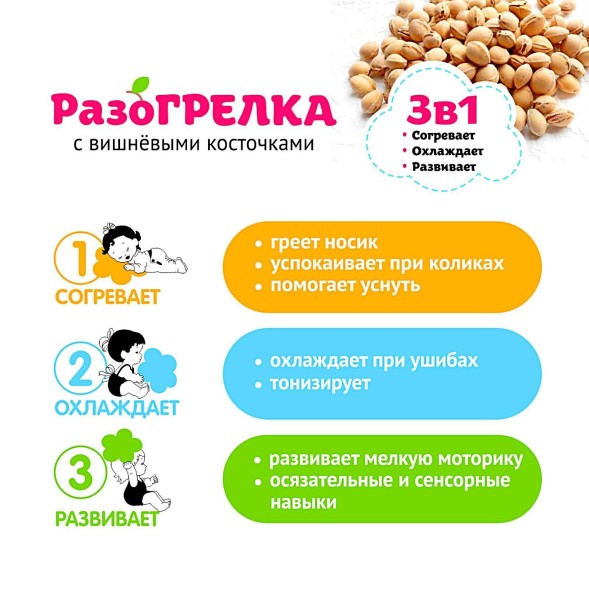 Развивающая игрушка-грелка «Авокадо», Мякиши