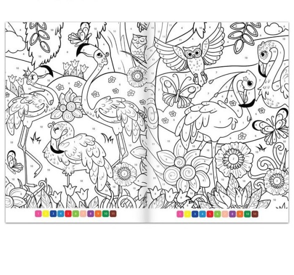 Раскраска по номерам «Страна волшебства», 16 стр., формат А4