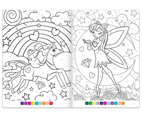 Раскраска по номерам «Страна волшебства», 16 стр., формат А4