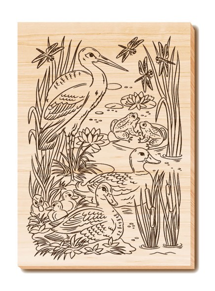 Набор досок для выжигания и росписи «Животный мир» с нанесенным рисунком (5 штук). Десятое королевство