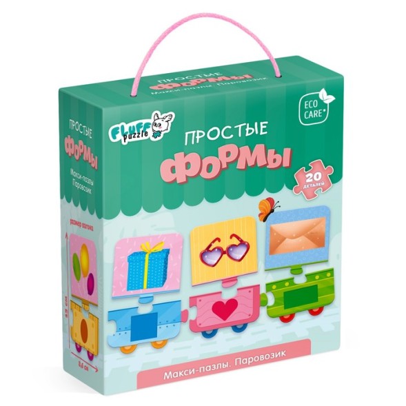 Макси-пазл «Паровозик. Простые формы», 20 элементов