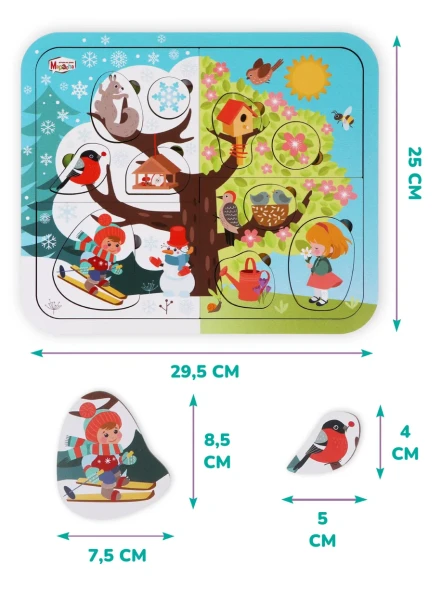 Пазл Mapacha Времена года деревянный