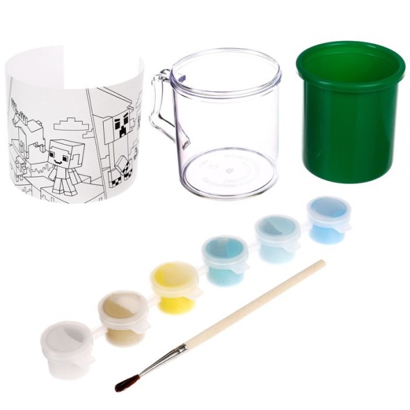 Кружка раскраска с вкладышем «Любимая игра», Майнкрафт