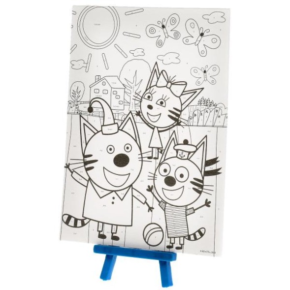 Набор д/дет тв-ва, Три Кота роспись холста по номерам, 17х23 см, Мульти Арт